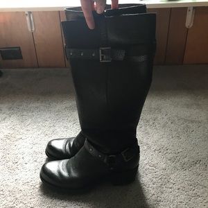 Black leather boots